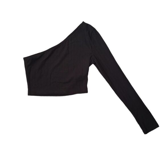 Shein One Shoulder Black Crop Top XS - Picture 1 of 3